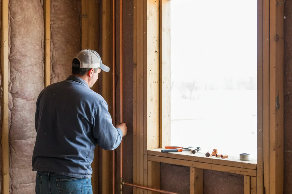 Licensed plumber running new copper supply lines in a New City home